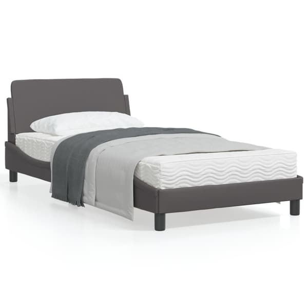 Bed Frame "Dover" Grey 100x200 cm Faux Leather