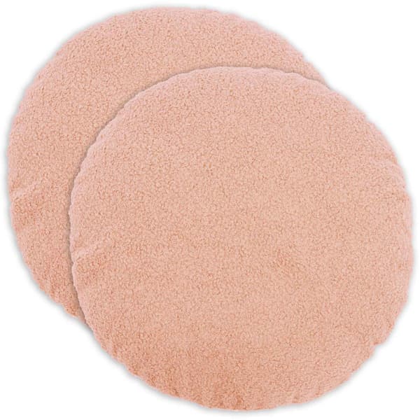 Kuddöverdrag 2 st HEERLEN Rosa Ø 40 cm Bouclé