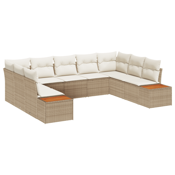 Trädgårdsoffset 5 pcs Beige och gräddfärgad Polyrattan