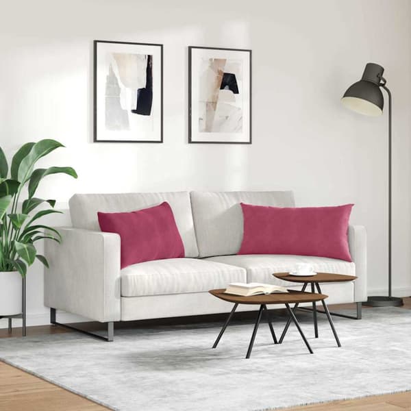 Sofakuddar 2 pcs Vinröd 80 x 40 cm Kordread tyg