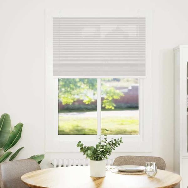 Plisserad persienn ljusgrå 90x100 cm tyg bredd 89,4cm polyester