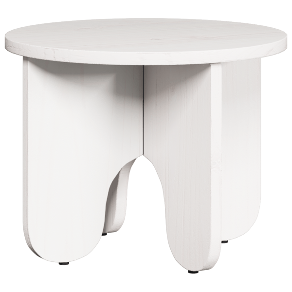 Kaffeebord 2 pcs Vit Massivt tallträ