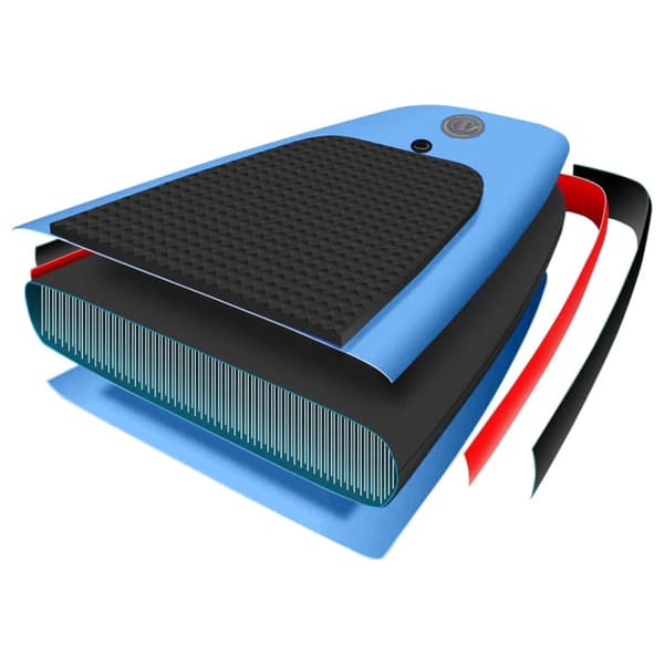 Upplåsbar SUP-bräda set blå 330x76x10 cm