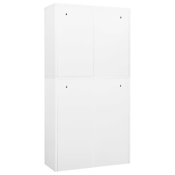 Dokumentskåp vit 90x40x180 cm stål