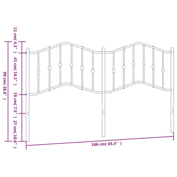 Ersättningsgavel metall vit 160 cm