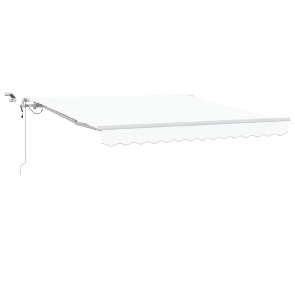 Utfällbar markis Vit 350 x 250 cm Polyester och metall