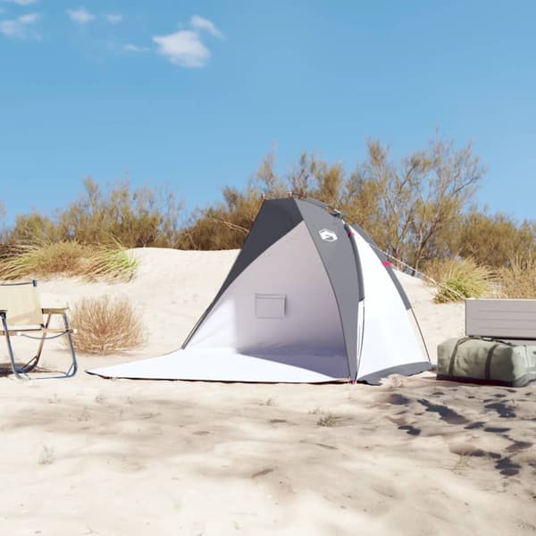 Strandtält grå 268x223x125 cm 185T polyester