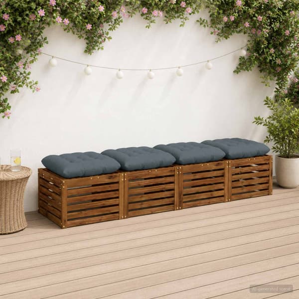 Sittkuddar VIANEN 4 st 100% Polyester Blå 60 x 60 x 12 cm