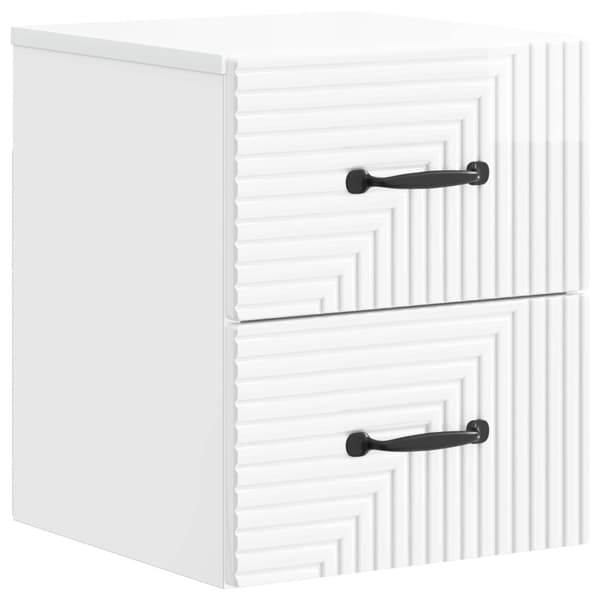 Väggmonterat Sängbord 2 pcs Vit högglans 34,5 x 33 x 40 cm