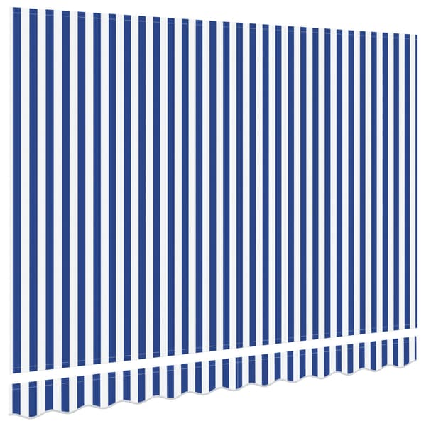 Markisväv Blå och Vit 235 x 195 cm Polyester