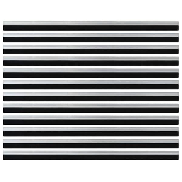 Självhäftande dörrborstlist 12 pcs Silver 100 cm