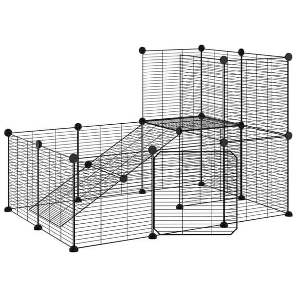 Hundgård svart 20 paneler 35x35 cm stål