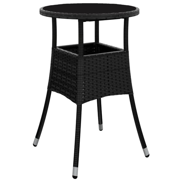 Trädgårdsmöbelset 3 pcs Svart konstrotting
