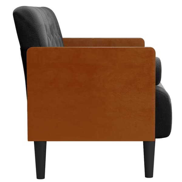 Loveseat soffa med dynor svart 110 cm sammet