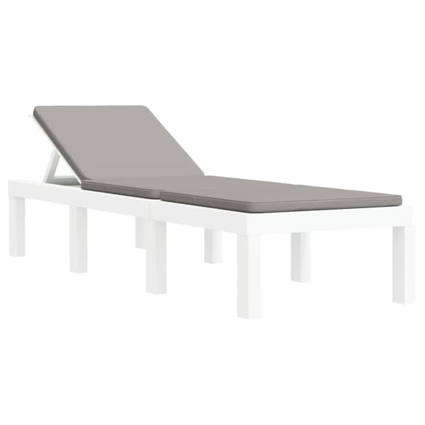 Loungegrupp 3 delar med dynor vit PP