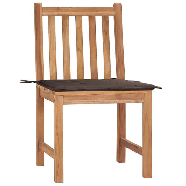 Trädgårdsstolar 2 st med dynor massiv teak