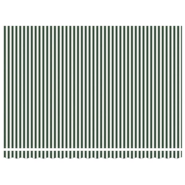 Markisväv Grön och Vit 430 x 345 cm Polyester