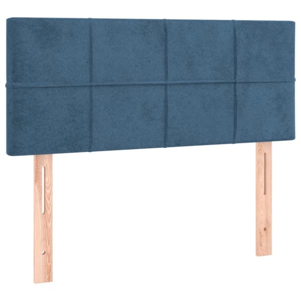 Ramsäng med madrass mörkblå 90x190 cm sammet