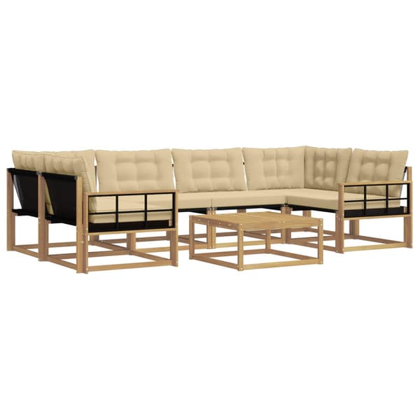 Utomhussoffset 7 pcs Vit och Beige 79 x 79 x 37 cm