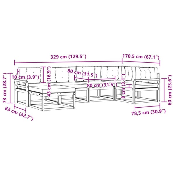 Utomhussoffset med kudde 5 pcs Vit och antracit Polyester