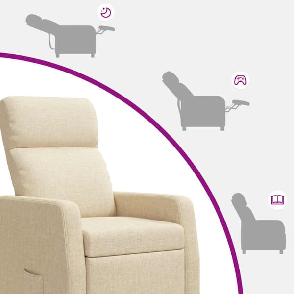 Recliner Gräddvit Tyg