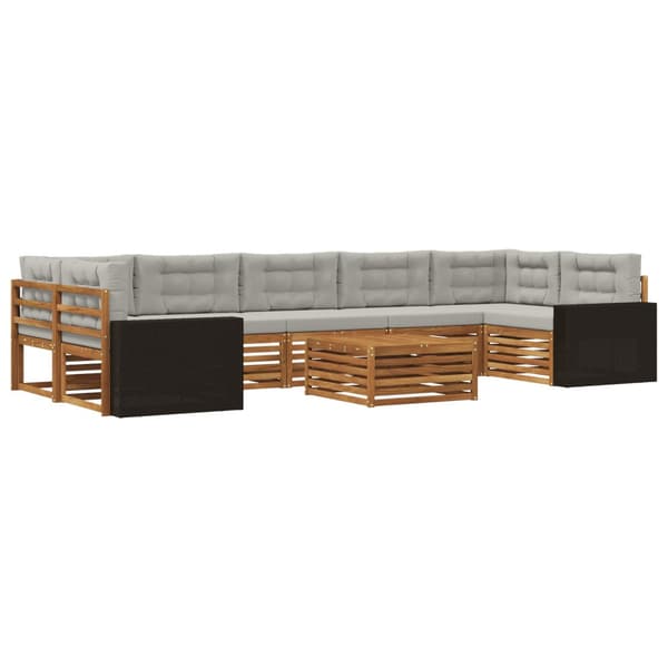 Utomhussoffset 8 pcs Naturlig och ljusgrå