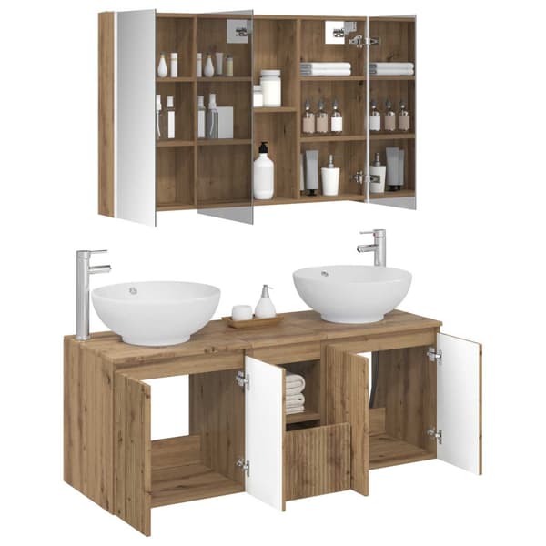 Badrumsskåpsset 4 pcs Artisan-ek Konstruerat trä