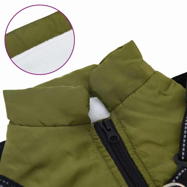 Hund Kappa Armégrön L24 Fleece och Polyester