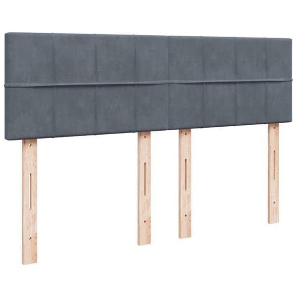 Ramsäng med madrass mörkgrå 140x190 cm sammet