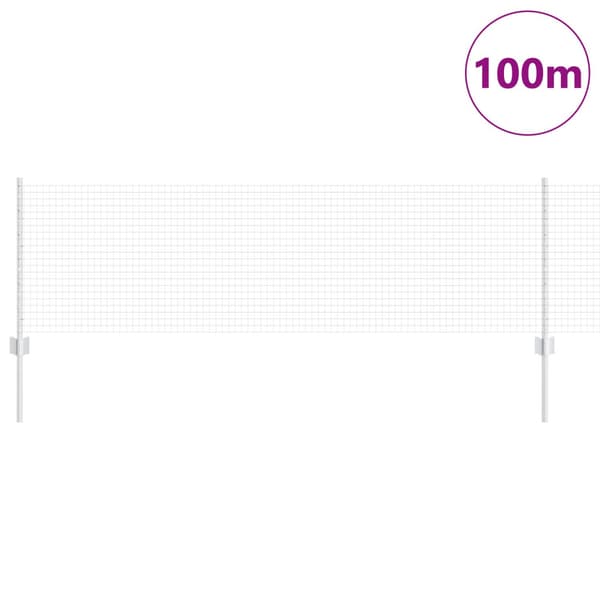 Stängsel med stolpe Silver 0,6 x 100 m Stål