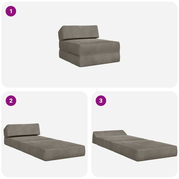 Fällbar Soffbed Ljusgrå 60 x 70 x 41 cm Tyg
