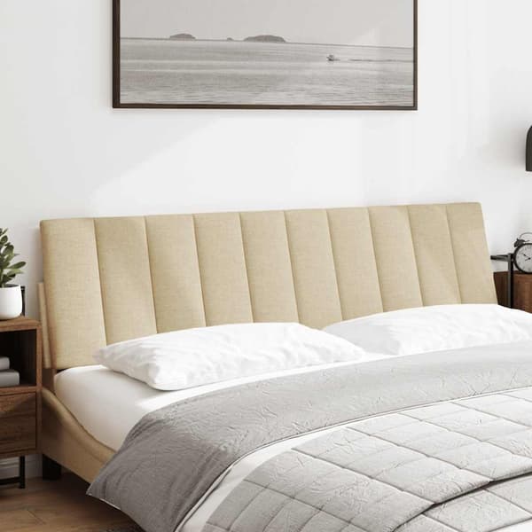 Headboard Cushion "Hanko" Cream 180 cm Fabric