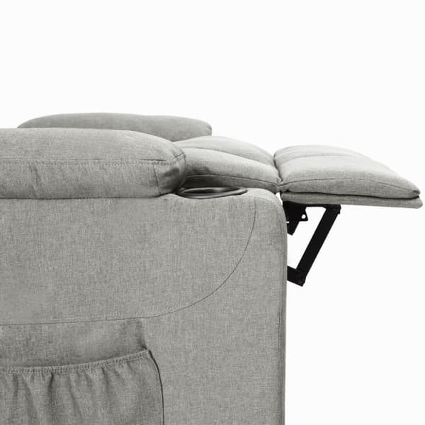 Reclinerfåtölj ljusgrå tyg