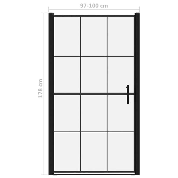 Duschdörr härdat glas 100x178 cm svart