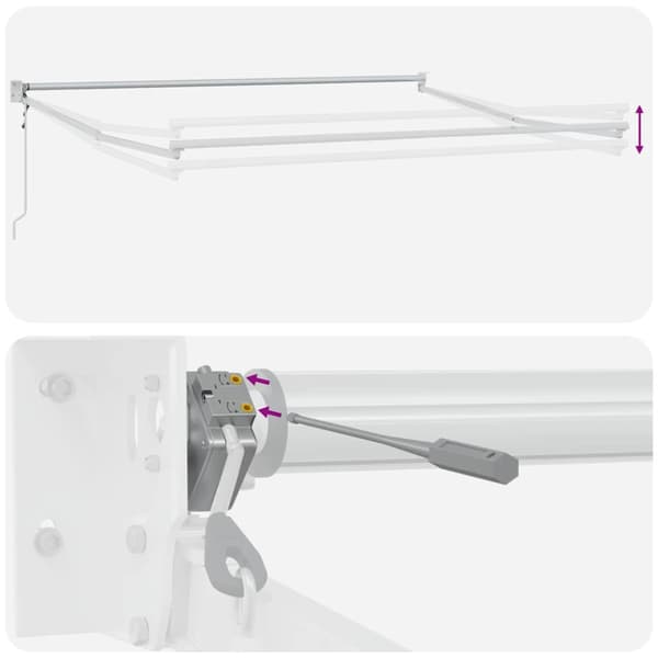 Utdragbar markisram Vit 450 × 300 cm Aluminium