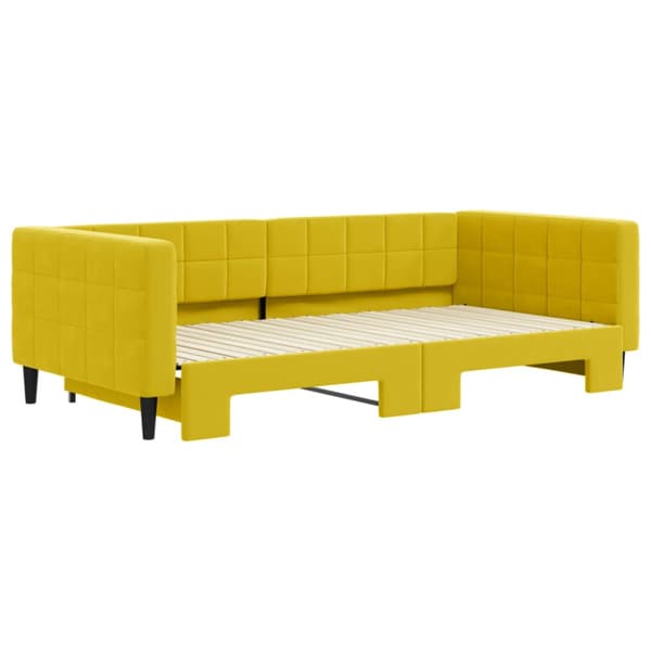 Dagbädd utdragbar gul 100x200 cm sammet
