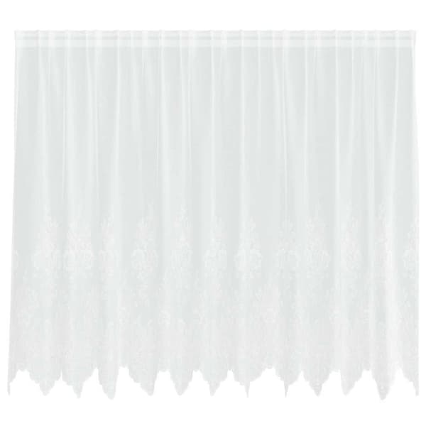 Spetsgardin med gardiner Vit 300 x 140 cm Polyester