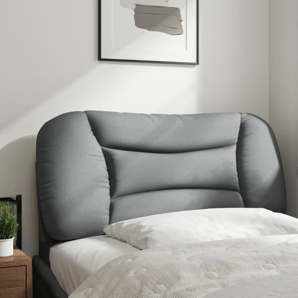 Headboard Cushion "Hvar" Light Grey 90 cm Fabric
