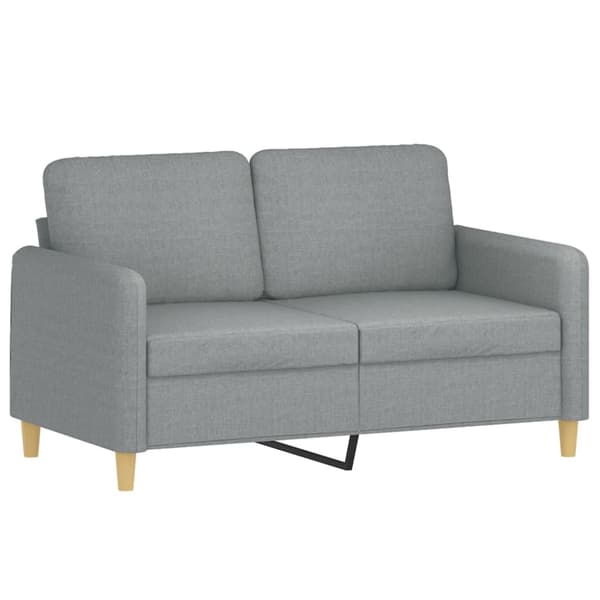 Soffgrupp med kuddar 3 delar ljusgrå tyg