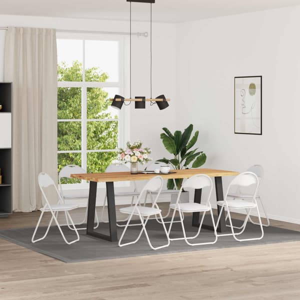 Fällstol 8 pcs Vit 48 x 43,5 x 81 cm Konstläder