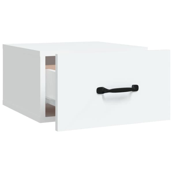 Väggmonterat sängbord vit 35x35x20 cm