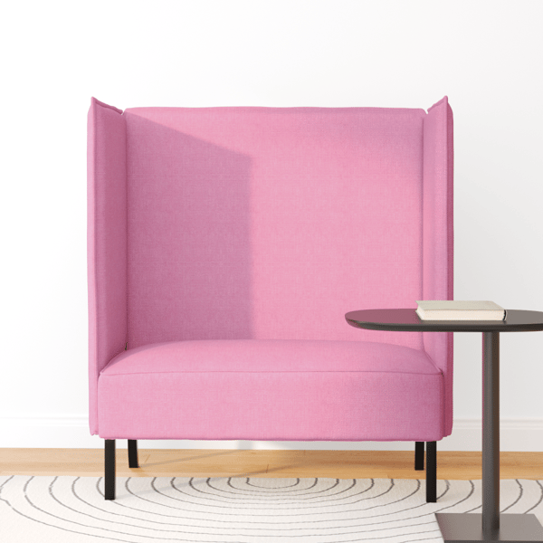 Hög Ryggsoffa 101cm Rosa tyg
