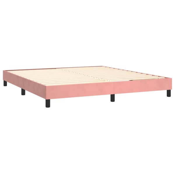 Ramsäng med madrass rosa 160x200 cm sammet
