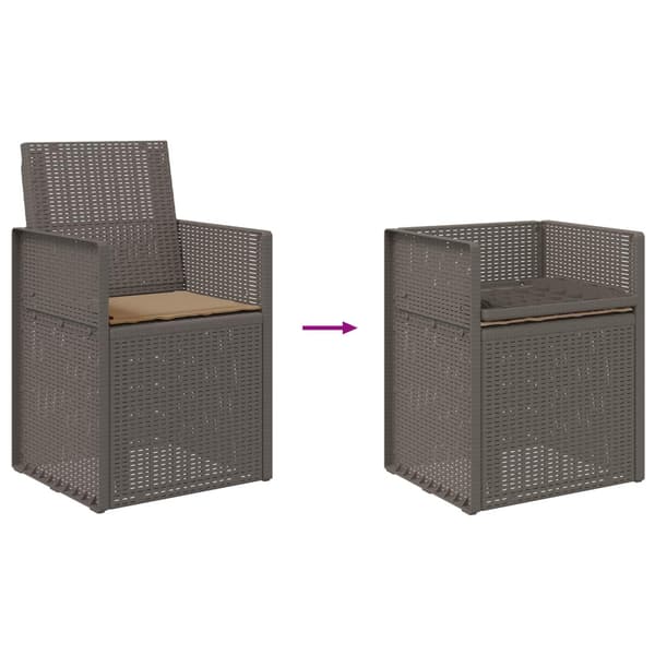Trädgårdsmatstolar 2 pcs Ljusgrå och Taupe PP