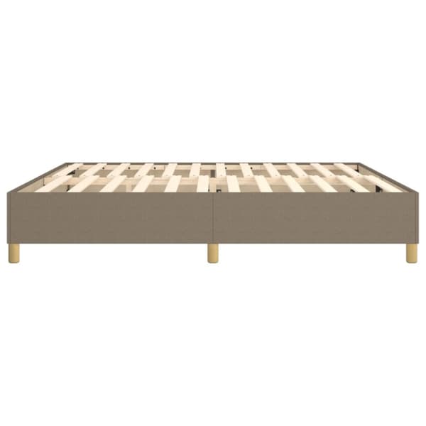 Boxspring-sängram taupe 200x200 cm tyg