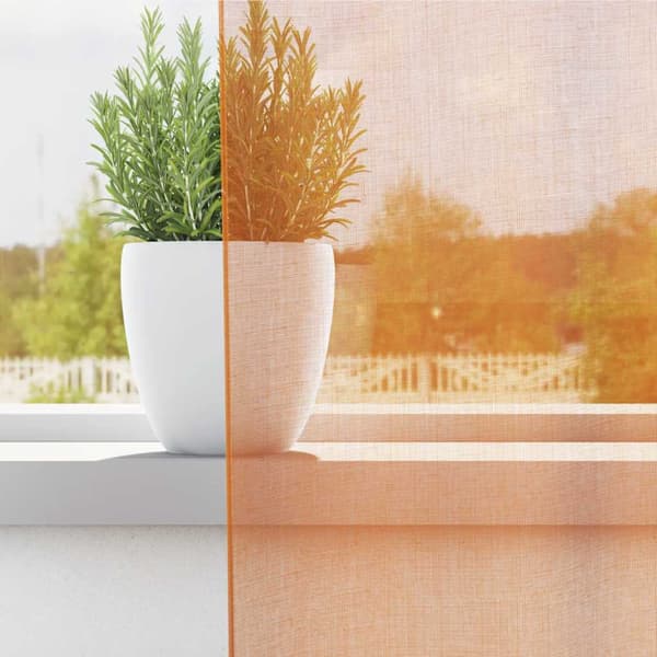 Voile gardiner med stångfickor 2 st orange