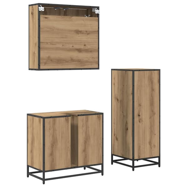 Badrumsmöbelset med låda 3 pcs Artisan Ek Konstruerat trä