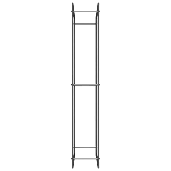 Vedställ mattsvart 80x28x154 cm stål