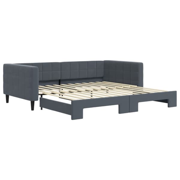 Dagbädd utdragbar mörkgrå 100x200 cm sammet