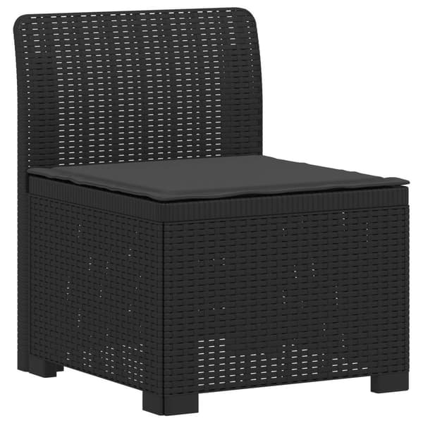 3-sits trädgårdsoffa med kuddar Rattan-look PP Antracit